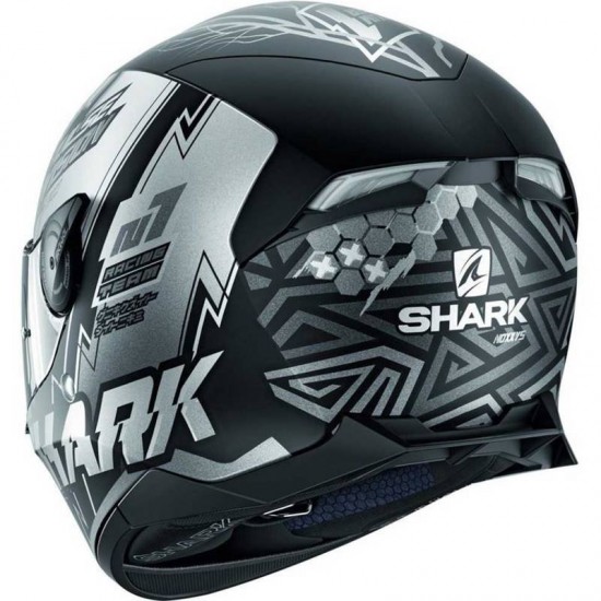 CAPACETE SHARK D-SKWAL 2 NOXXYS KAS - PRETO/CINZA/PRATA